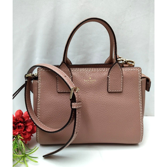 Kate Spade New York Dunne Lane Lake Nude Pebbled Leather Top Handle Satchel Bag - Picture 1 of 15